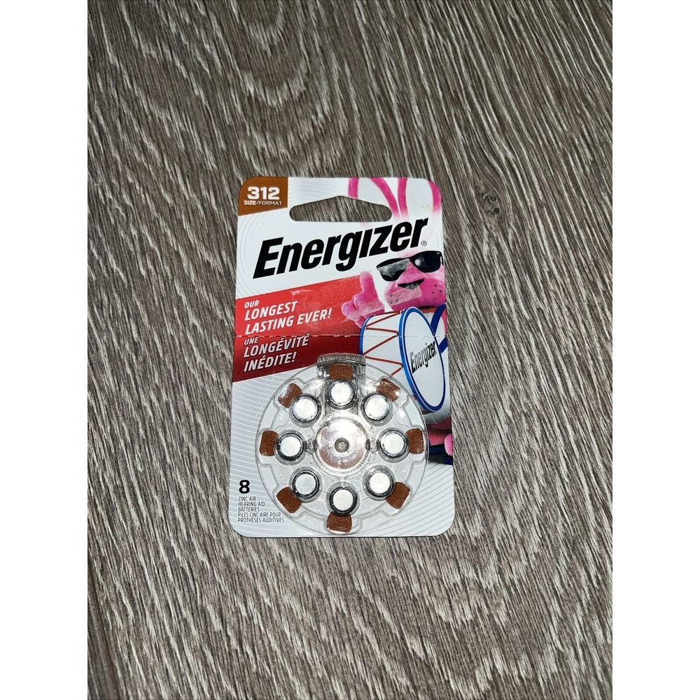 ENERGIZER - HEARING AID BATTERIES - 312 SIZE/FORMAT - PACKAGE OF 8  NEW & SEALED